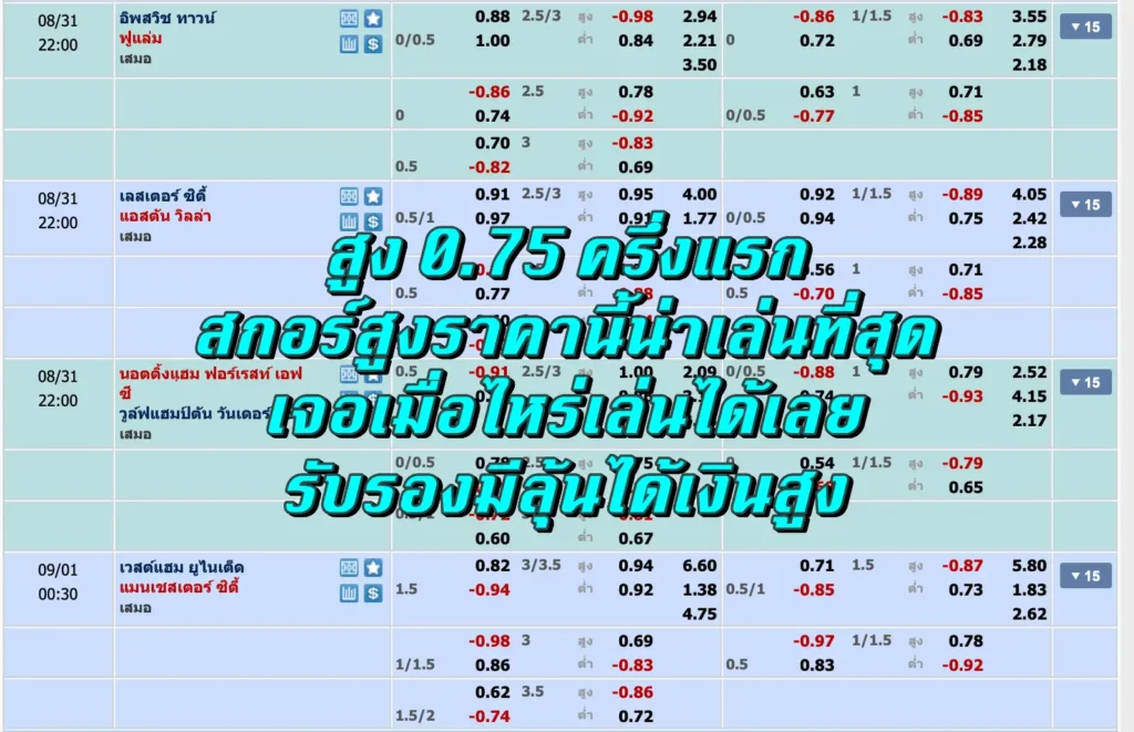 สูง 0.75 ครึ่งแรก